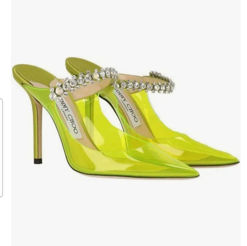 Jimmy Choo Yellow Rhinestone Heels 37.5